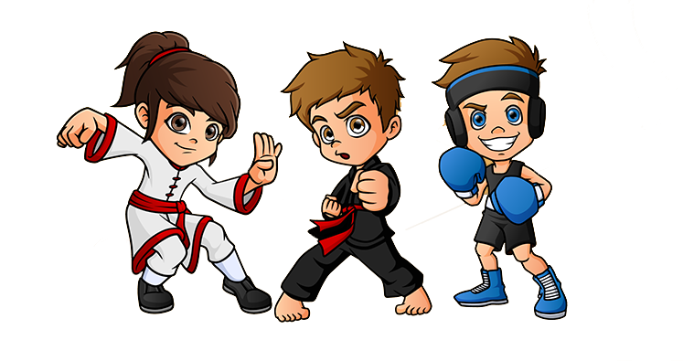 Kids in Martial Arts Uniforms